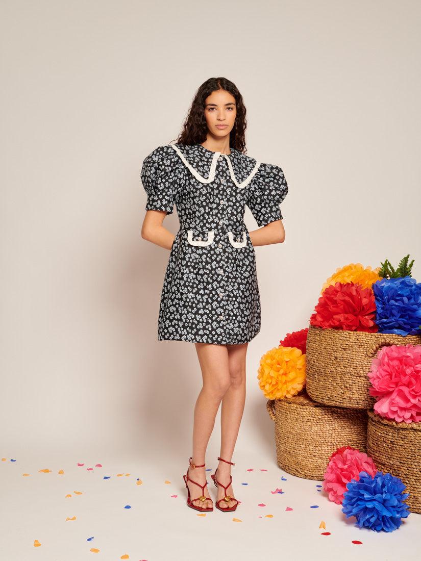 sister jane confetti tweed mini dress Sister Jane Postal Confetti Mini Dress - Lemon Meringue