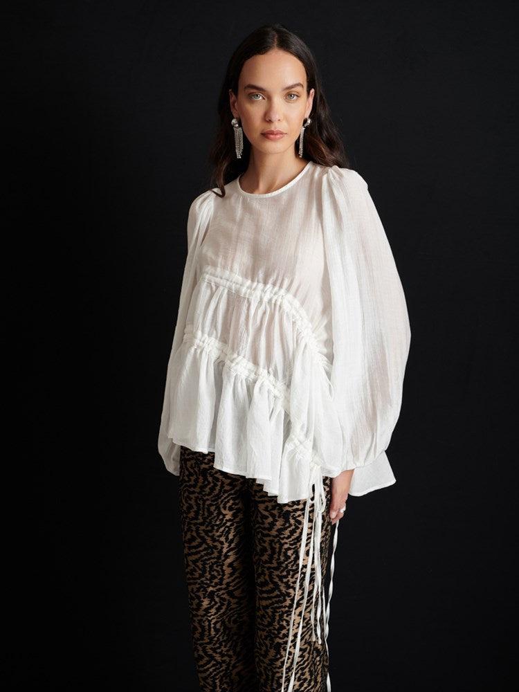 Sister Jane Ghospell Noor Ruched Top in Black | Lyst