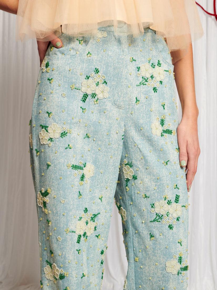 パンツ Dream sister jane flower beads denim Dream sister jane flower beads denim - メルカリ