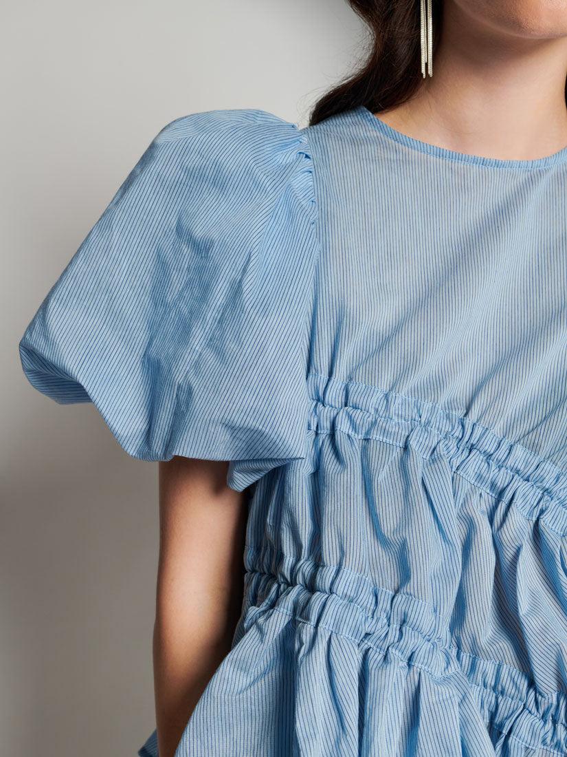 【GHOSPELL】Alice Ruched Top GHOSPELL Alice Ruched Top, Light Blue