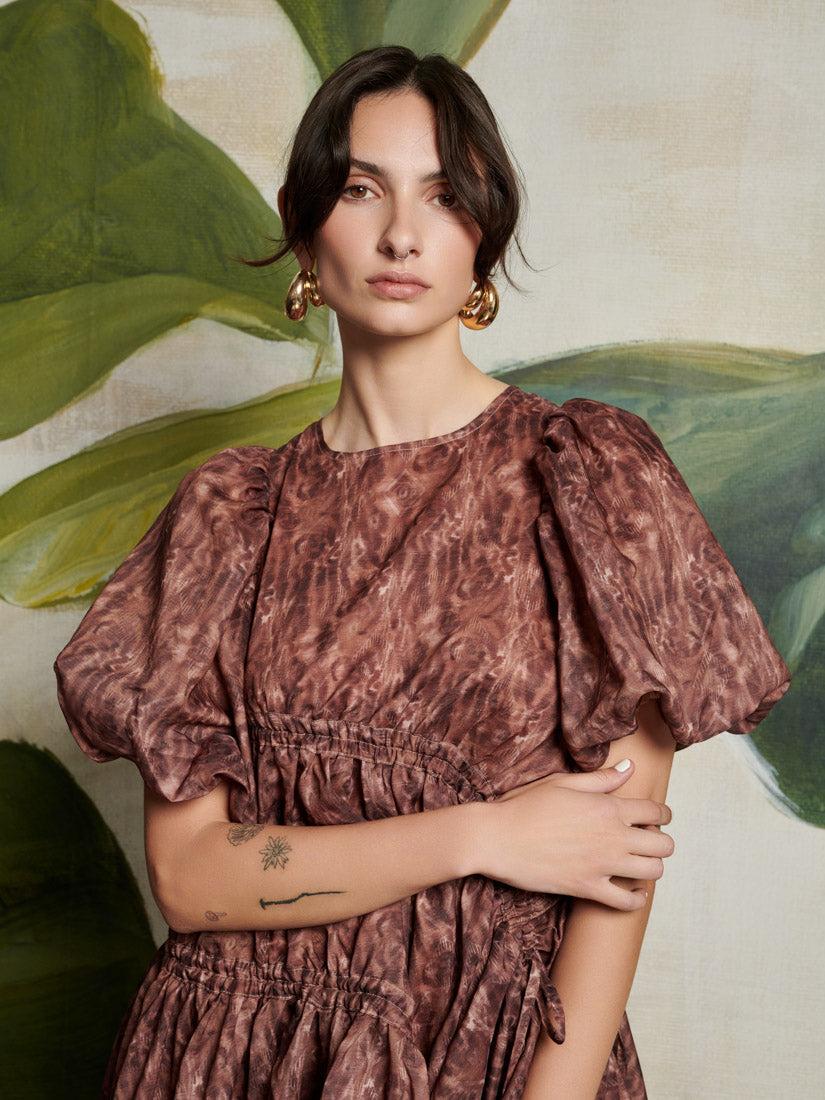 Sister Jane Ghospell Dare Printed Ruched Dress in Green | Lyst