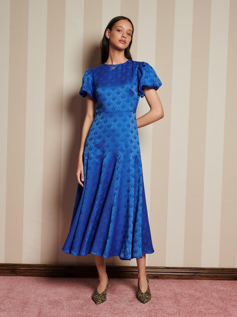 sister jane Oriel Midi ワンピース　オケージョン Sister Jane Oriel Jacquard Midi Dress in Blue | Lyst