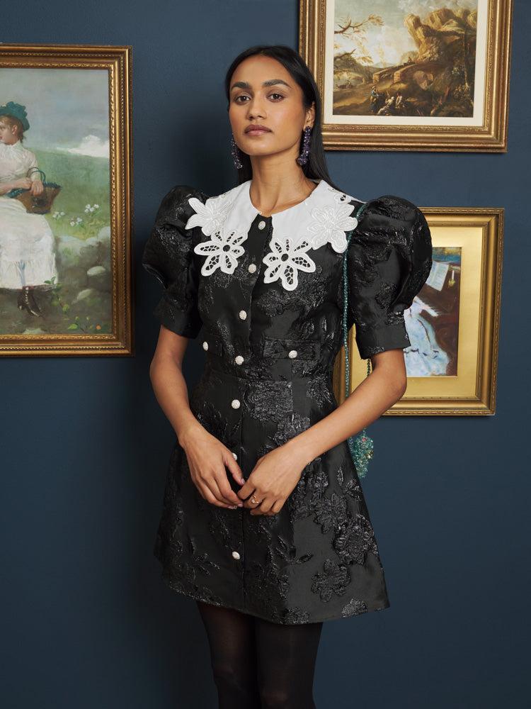 Sister Jane Victoria Jacquard Mini Dress in Blue | Lyst UK