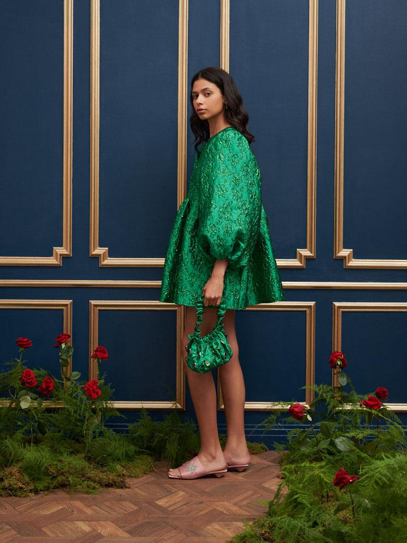 Sister Jane Dream Storybook Jacquard Mini Dress in Green | Lyst