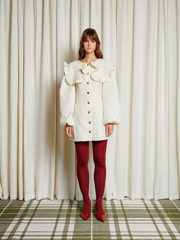 Sister Jane Ghospell Christy Collar Mini Dress in White | Lyst UK