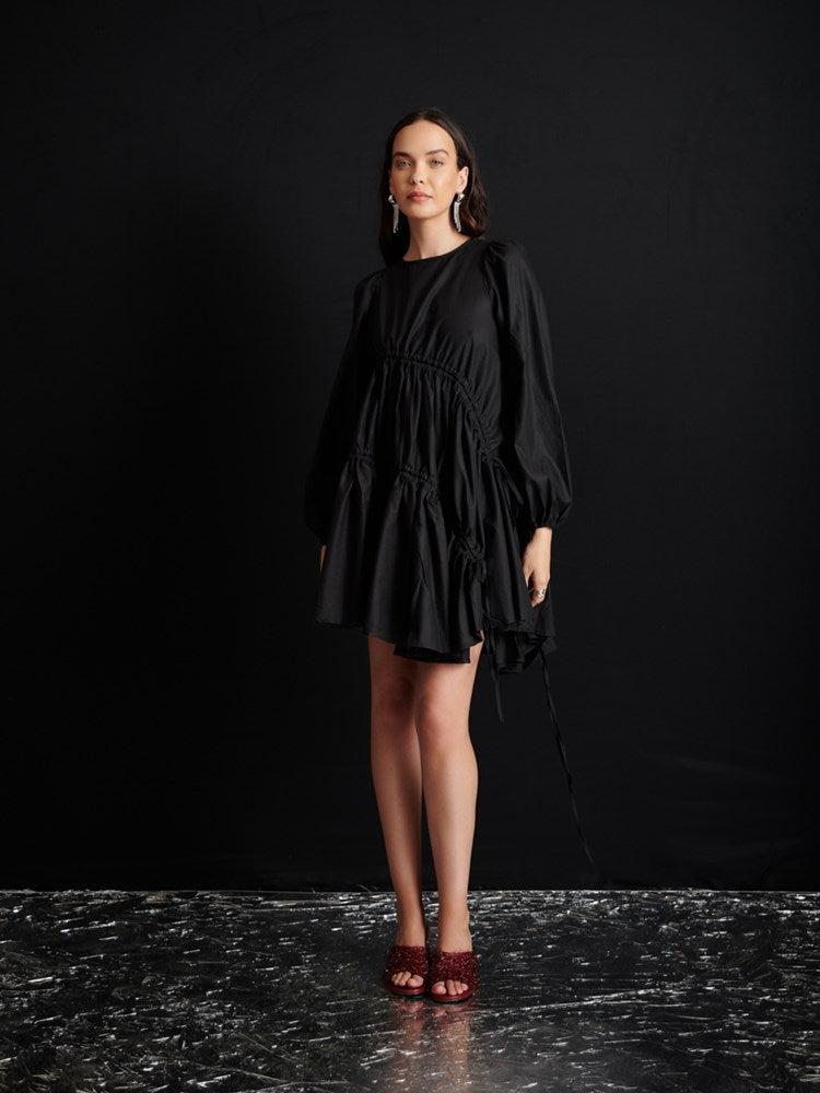 Sister Jane Ghospell Noor Ruched Mini Dress in Black | Lyst UK
