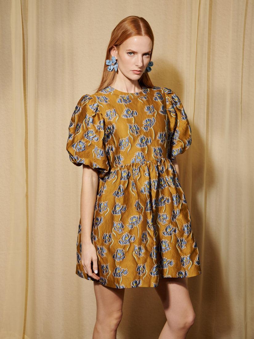 Designer Dream Sister Jane Tailored Jacquard Mini Dress In Ivory
