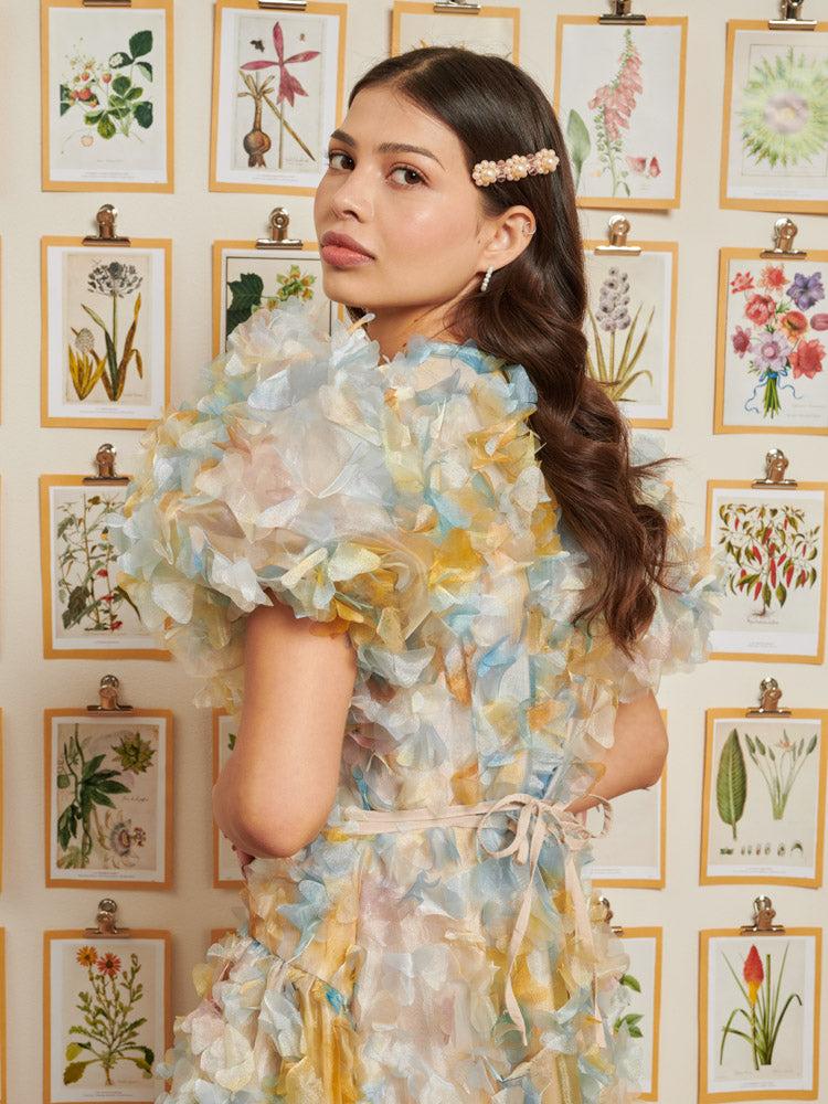 トップス DREAM sister jane twinkle floral rufful Dream Sister Jane Haven ruffle midi dress in blue | ASOS