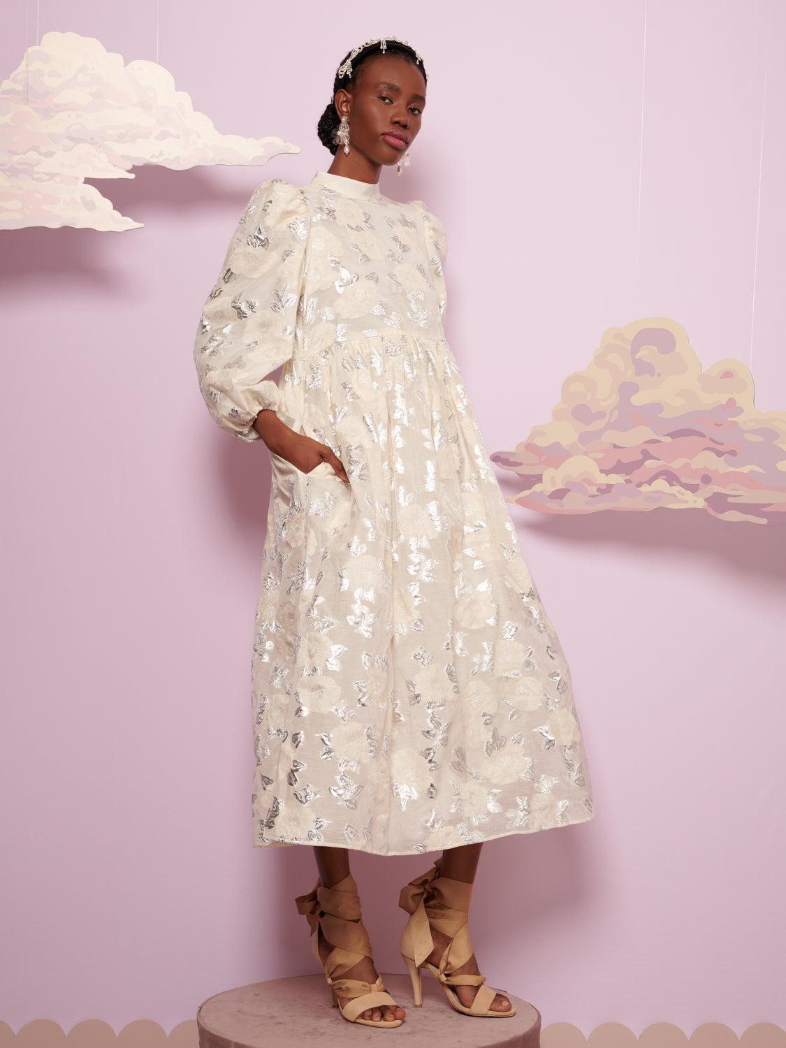 Sister Jane Dream Beau Jacquard Midi Dress in Pink | Lyst