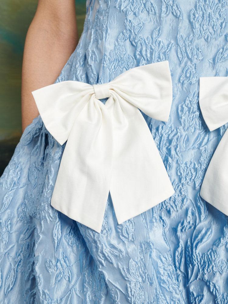 self portrait black and white crepe bow mini dress self-portrait - Black Crepe Bow Collar Midi Dress