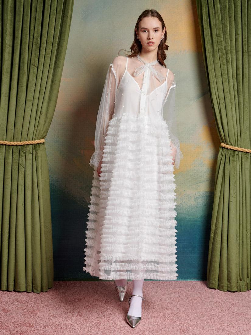 Sister Jane Lakeside Pearl Lace Maxi Dress in Green | Lyst UK