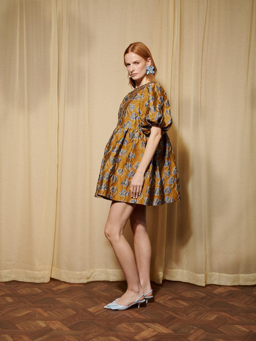 Sister Jane Dream Honey Jacquard Mini Dress in Natural | Lyst