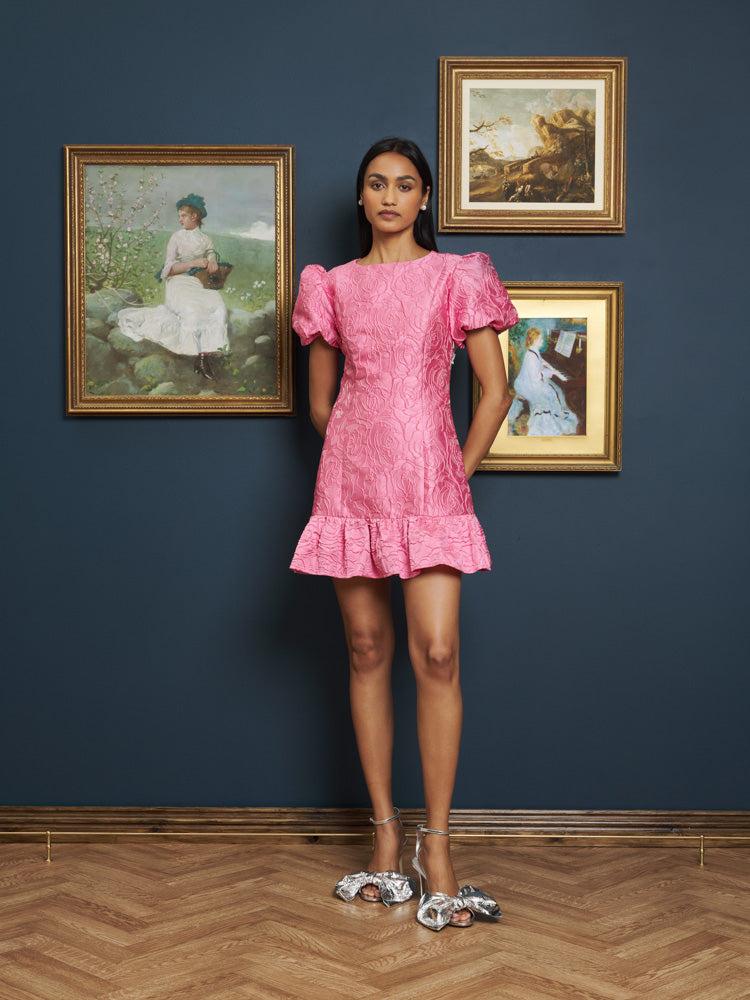 Sister Jane Pop Rose Jacquard Mini Dress in Pink | Lyst UK