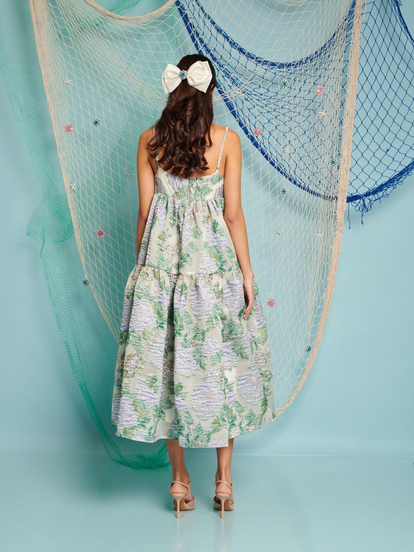 【Sister Jane】DREAM Ashore フローラル ジャカード ドレス 花 DREAM Ashore Floral Jacquard Midi Dress – Sister Jane