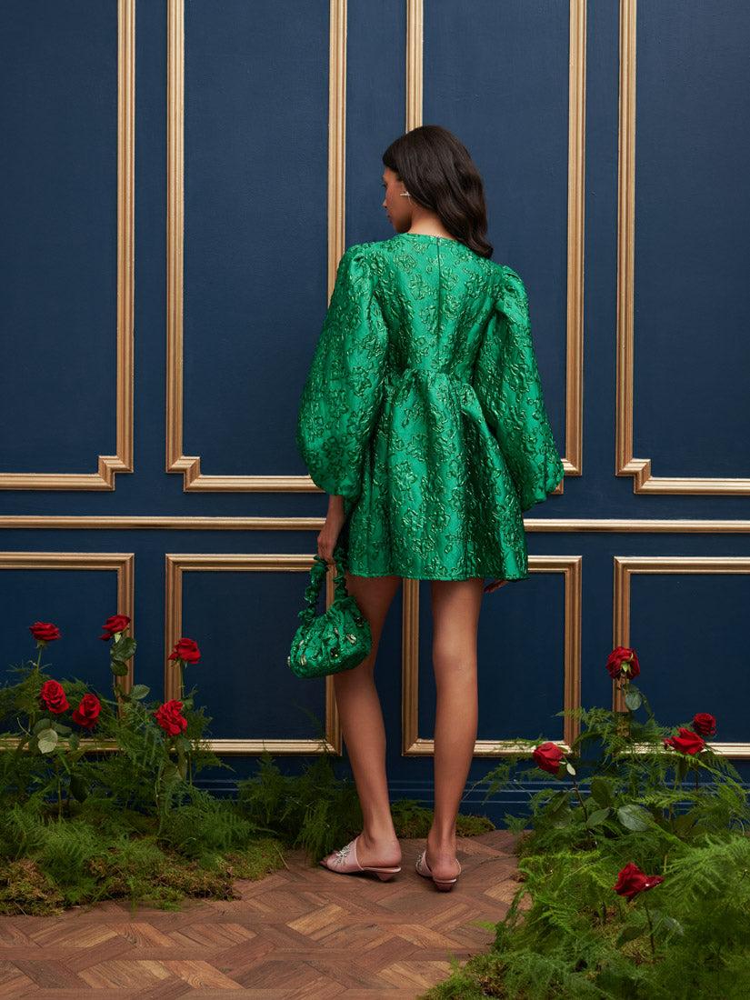 Sister Jane Dream Storybook Jacquard Mini Dress in Green | Lyst