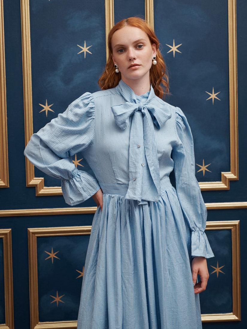 sister jane blue bow dress Memories Bow Mini Dress – Sister Jane main image 0
