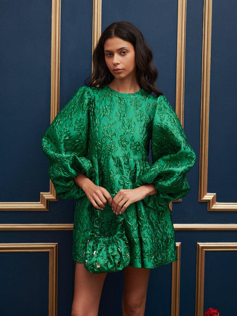 Sister Jane Dream Storybook Jacquard Mini Dress in Green | Lyst