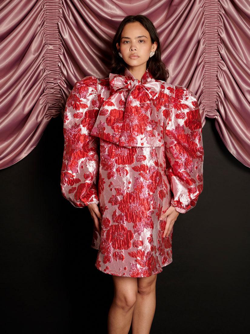 Sister Jane Dolly Jacquard Mini Dress in Red | Lyst