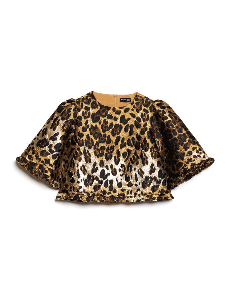 Sister Jane Suite Leopard Jacquard Top in Brown | Lyst
