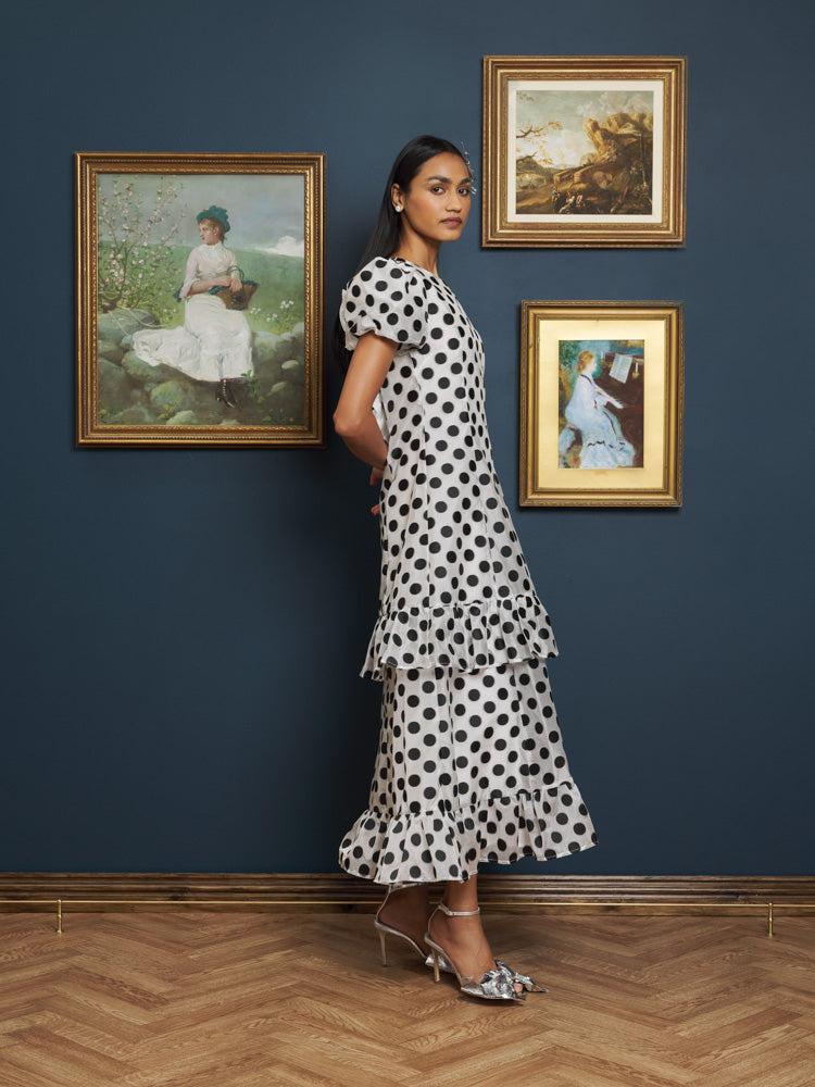 Sister Jane Perry Polka Dot Midi Dress in Blue | Lyst UK