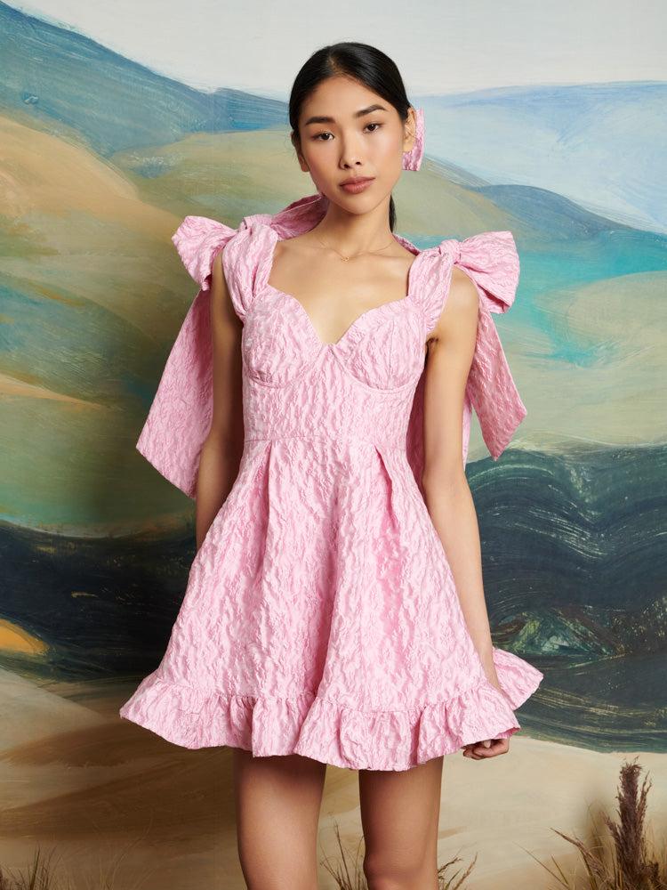 NANA JACQUARD BOW DRESS - The Shoe Attic