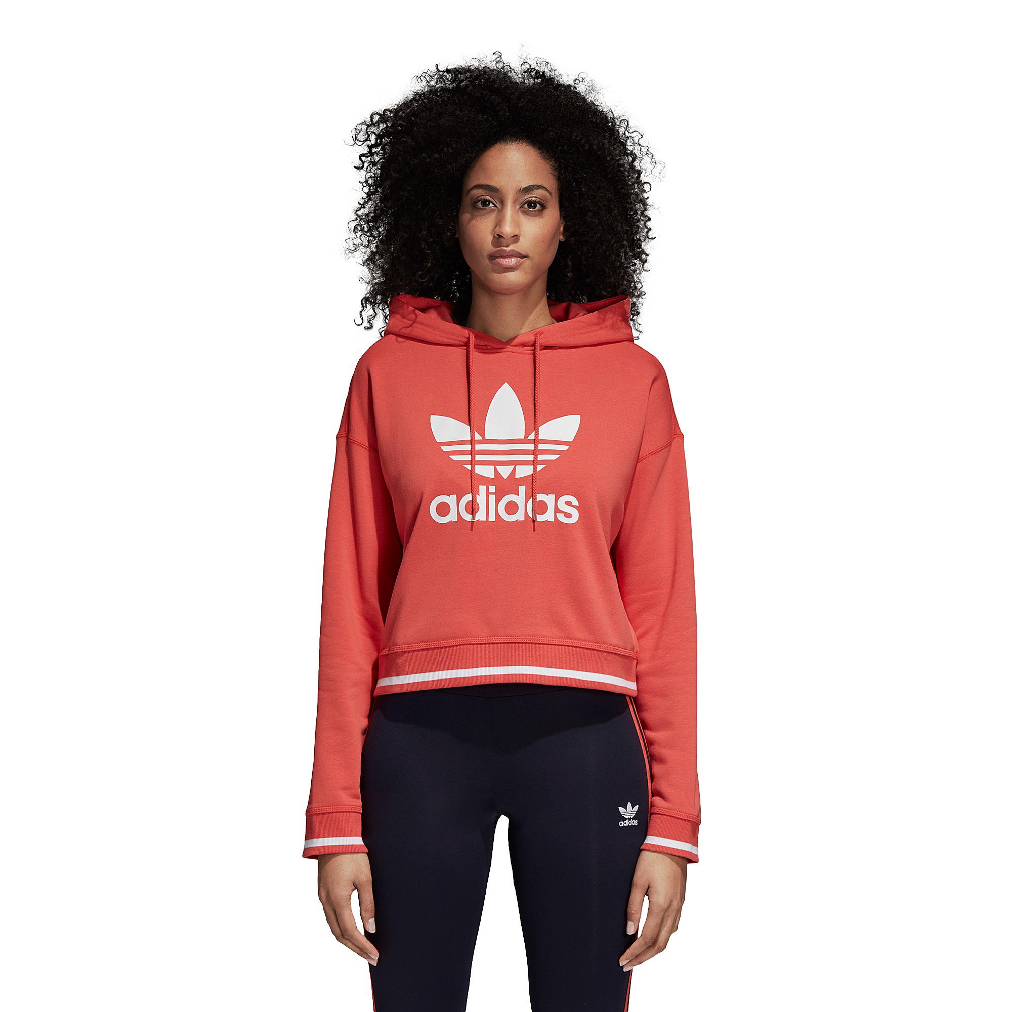 Lyst Adidas Originals Active Icon Crop Hoodie in Red Lyst Adidas Originals Active Icon Crop Hoodie in Red