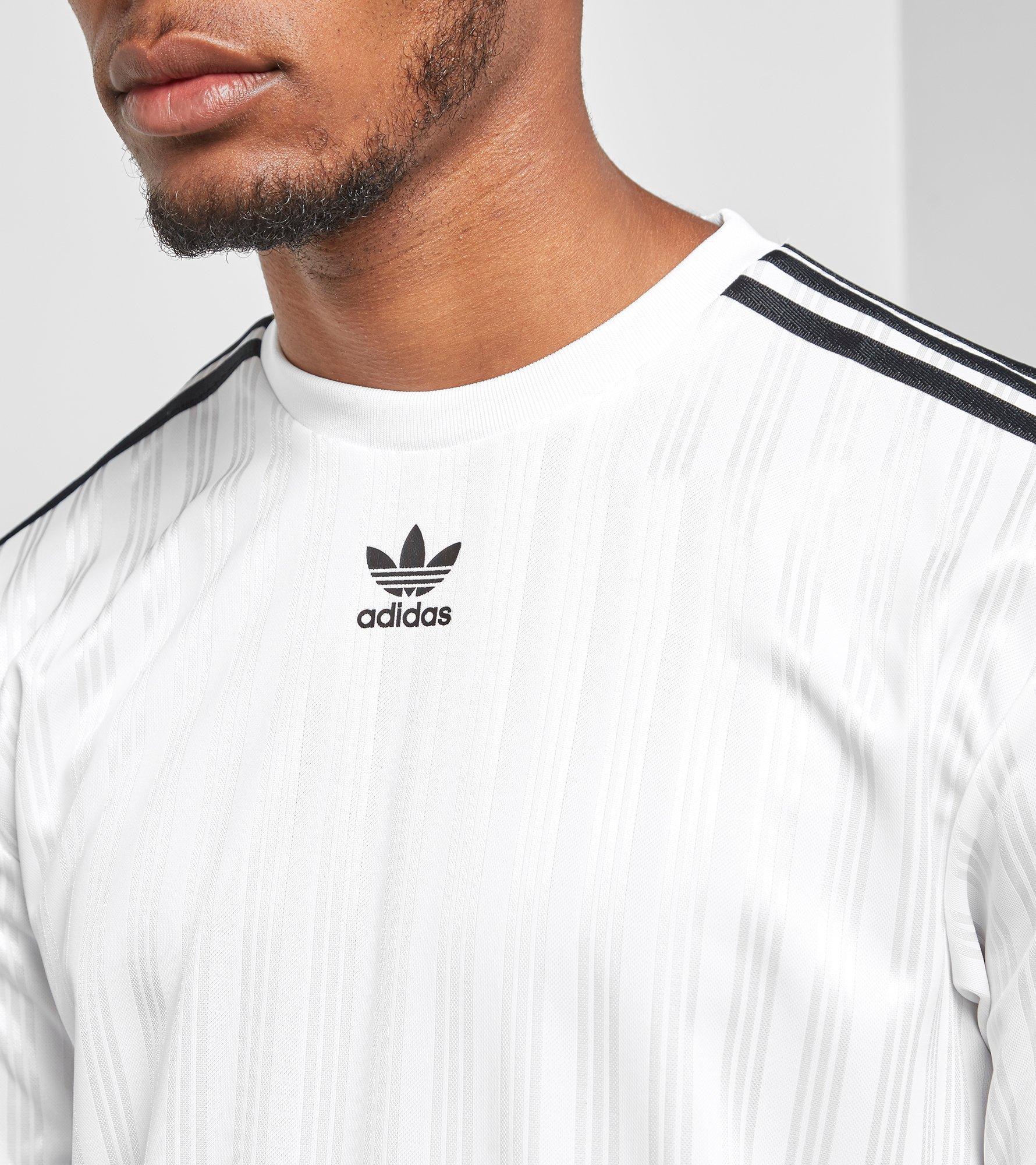 adidas originals adicolor long sleeve football jersey in white cw1225