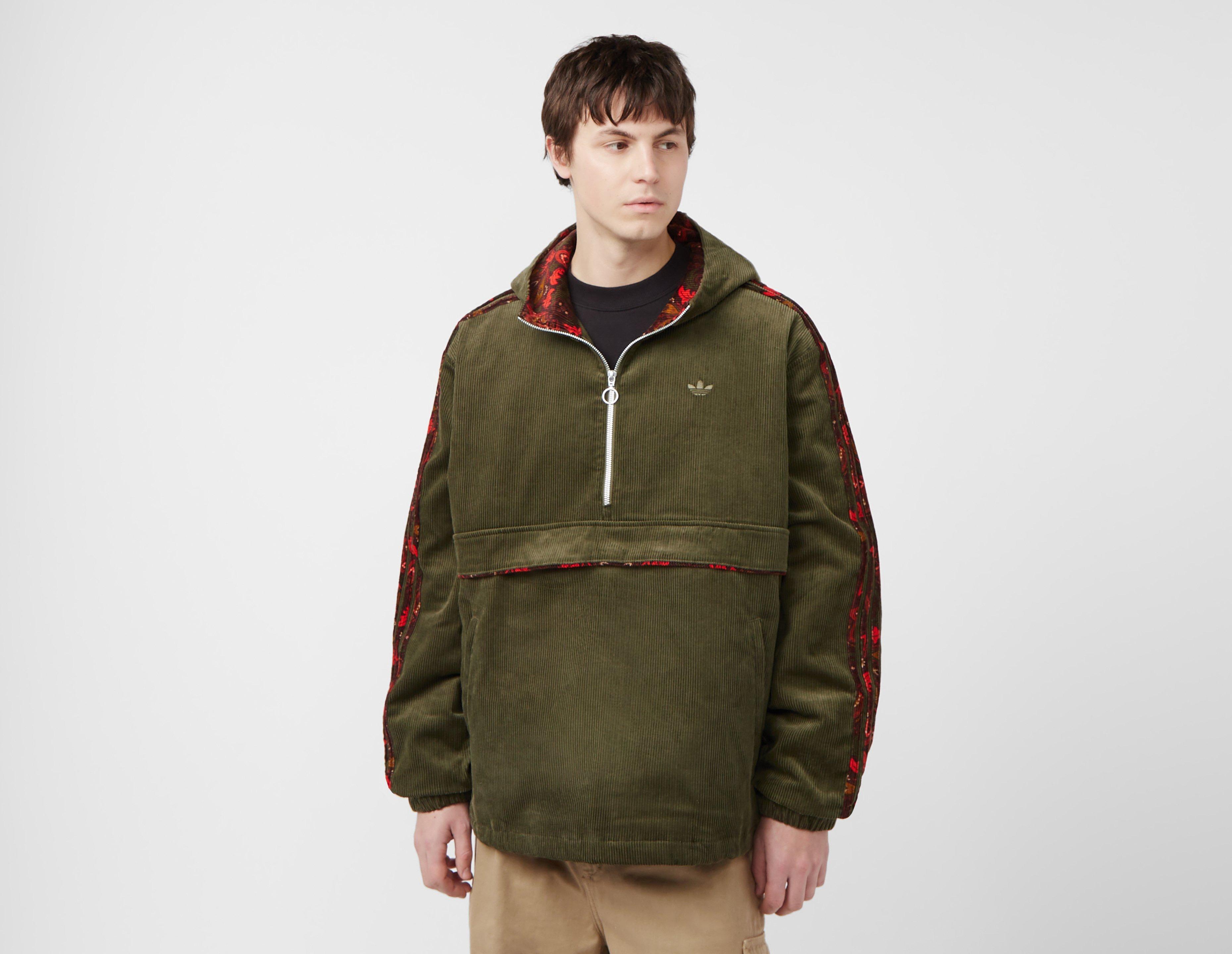 Adidas originals jacket with half zip in black corduroy online