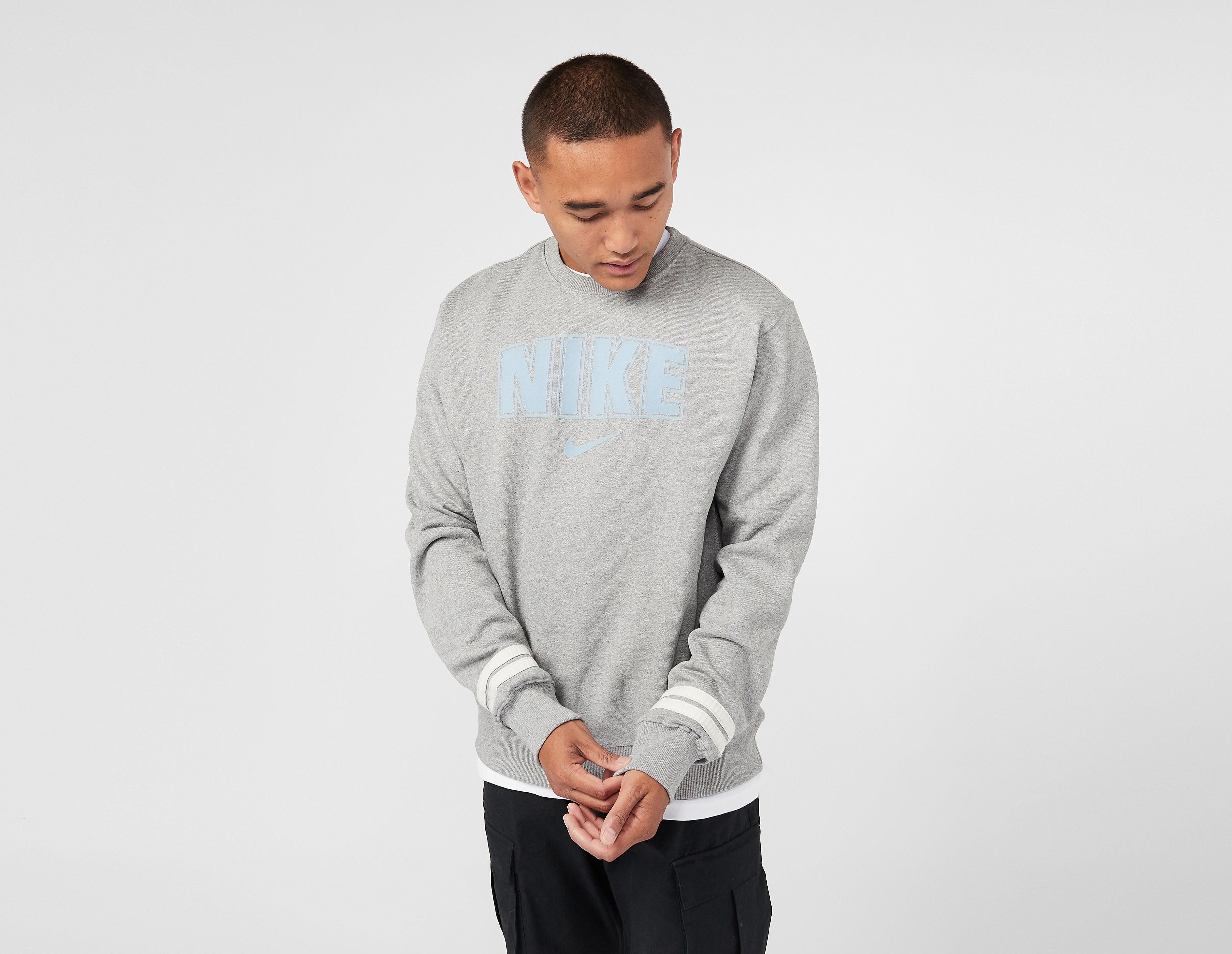 Nike Sportswear Retro Fleece Sweatshirt in Grey for Men | Lyst UK