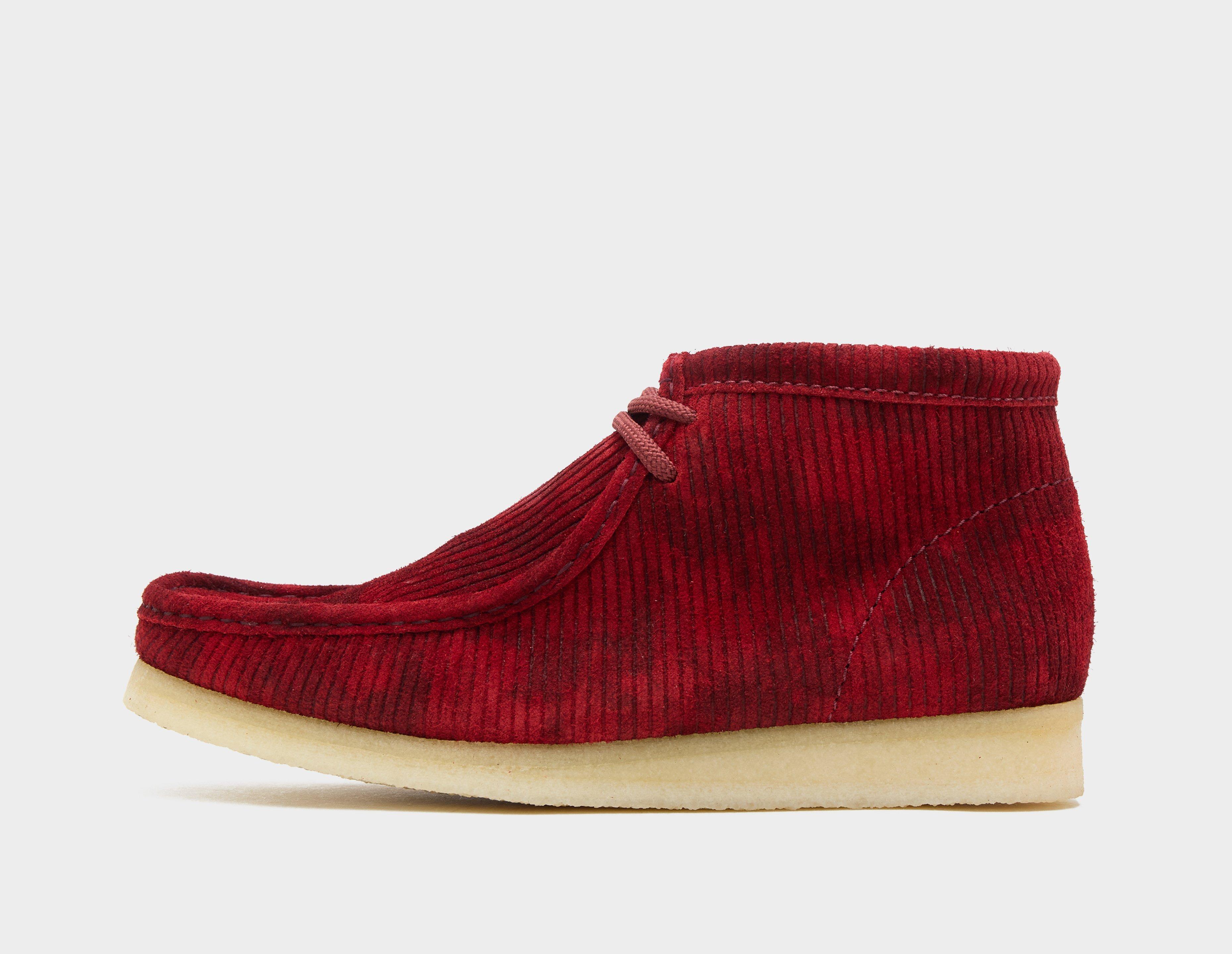 Red clarks cheap wallabees