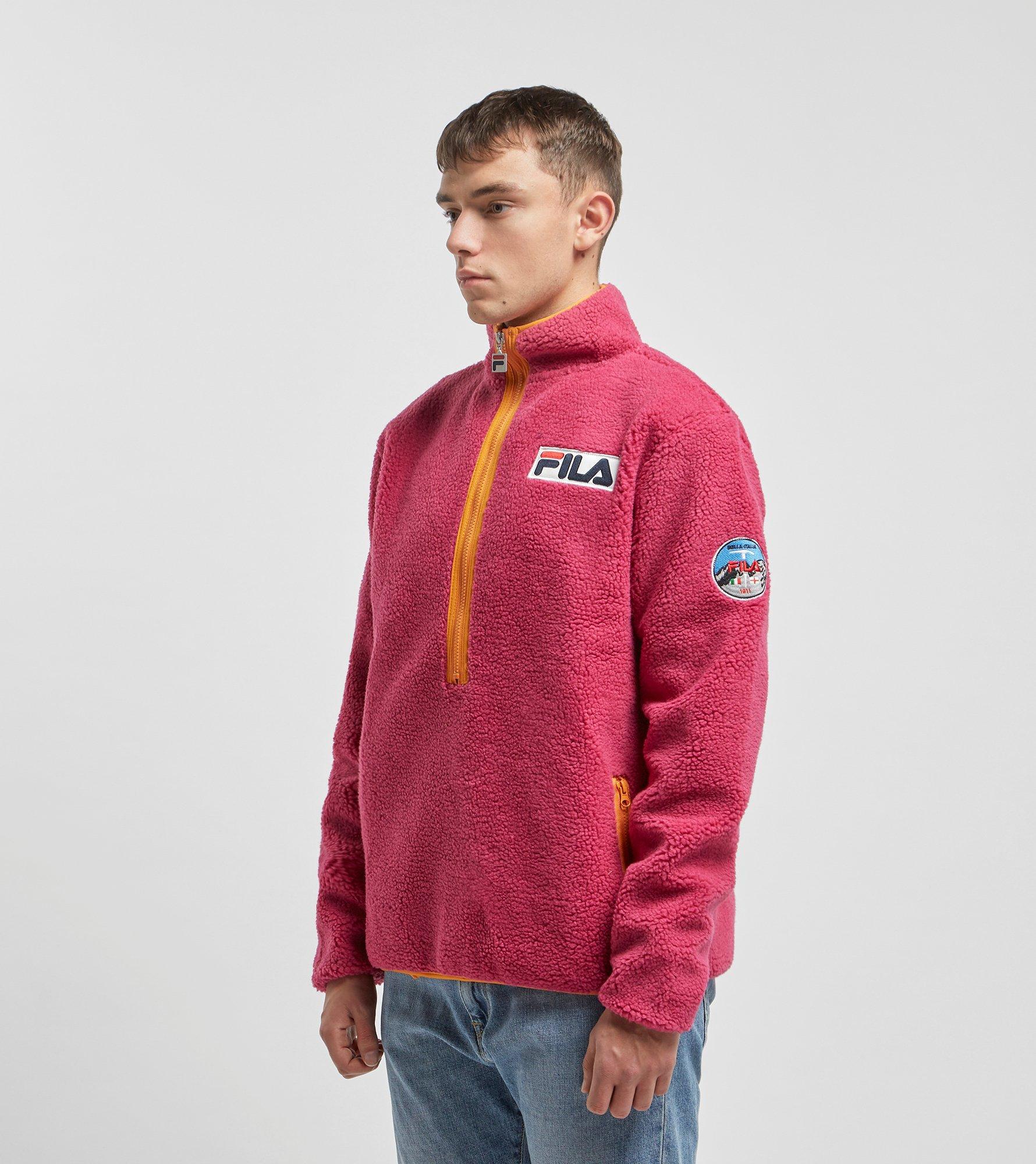 Fila Sella Sherpa Half-zip Fleece Jacket in Pink for Men | Lyst UK
