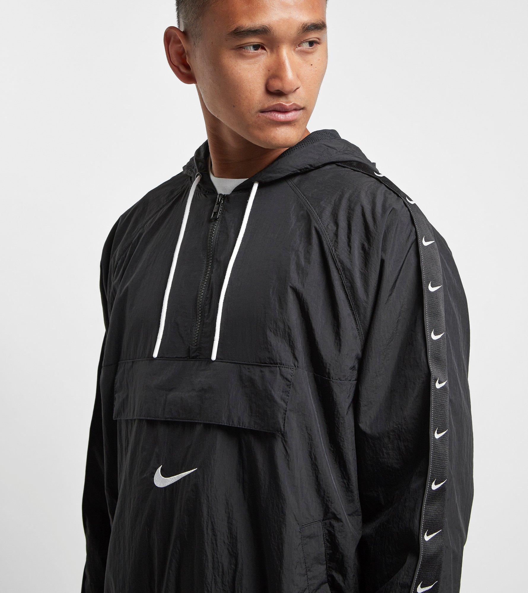 Nike Swoosh Woven Half Zip Jacket in Black for Men | Lyst UK