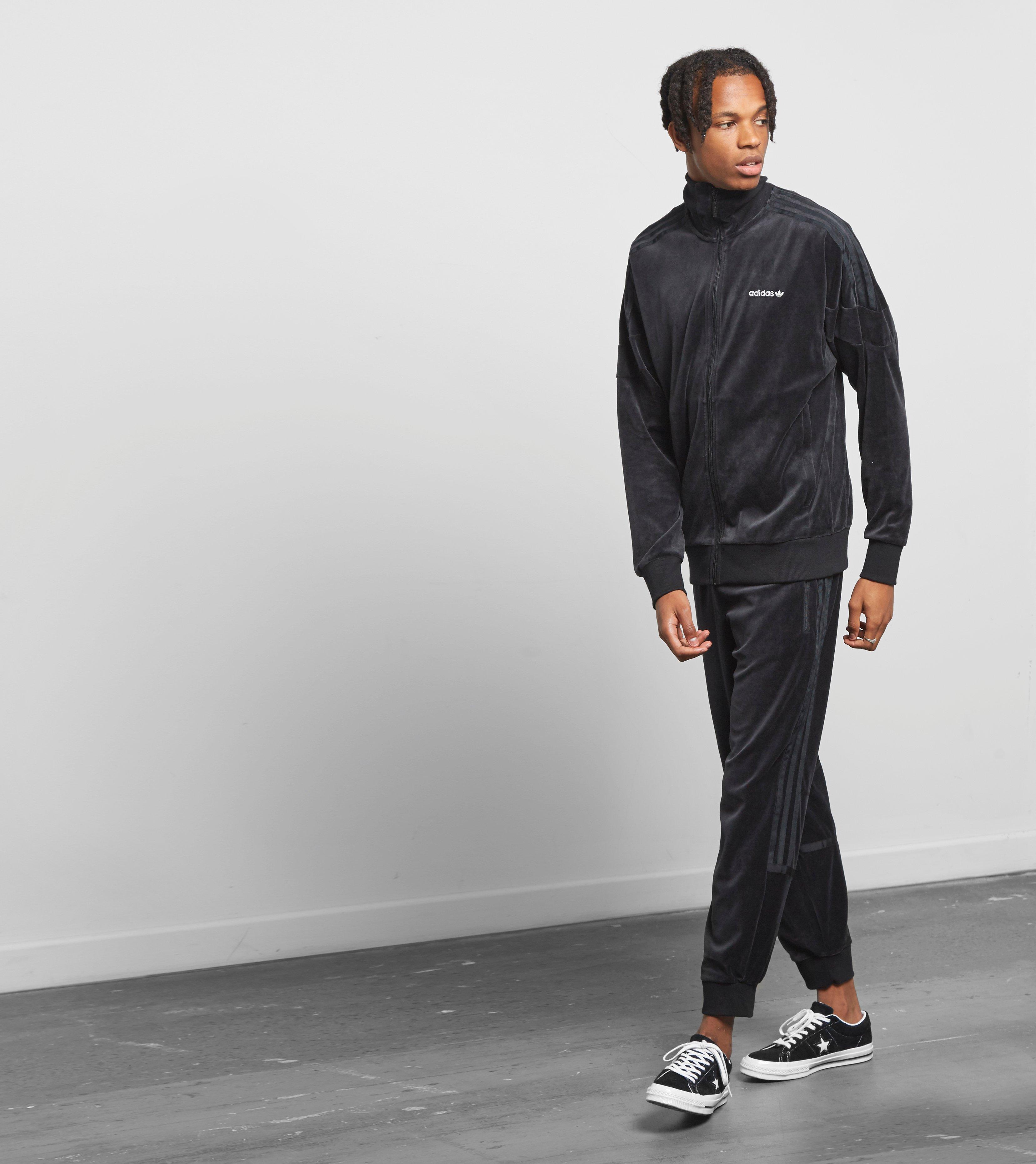 adidas velour tracksuit mens black
