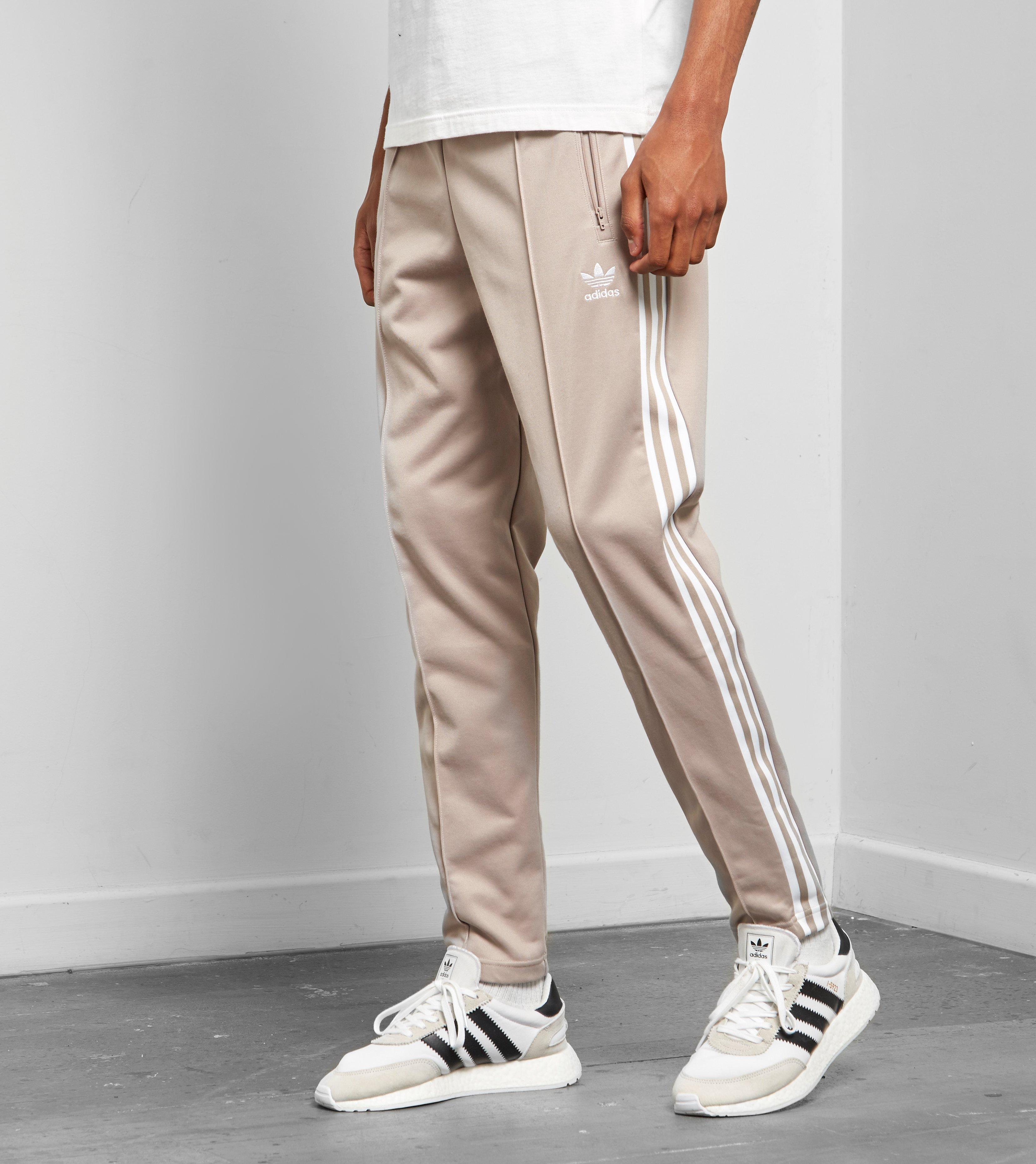 adidas beckenbauer track pants beige