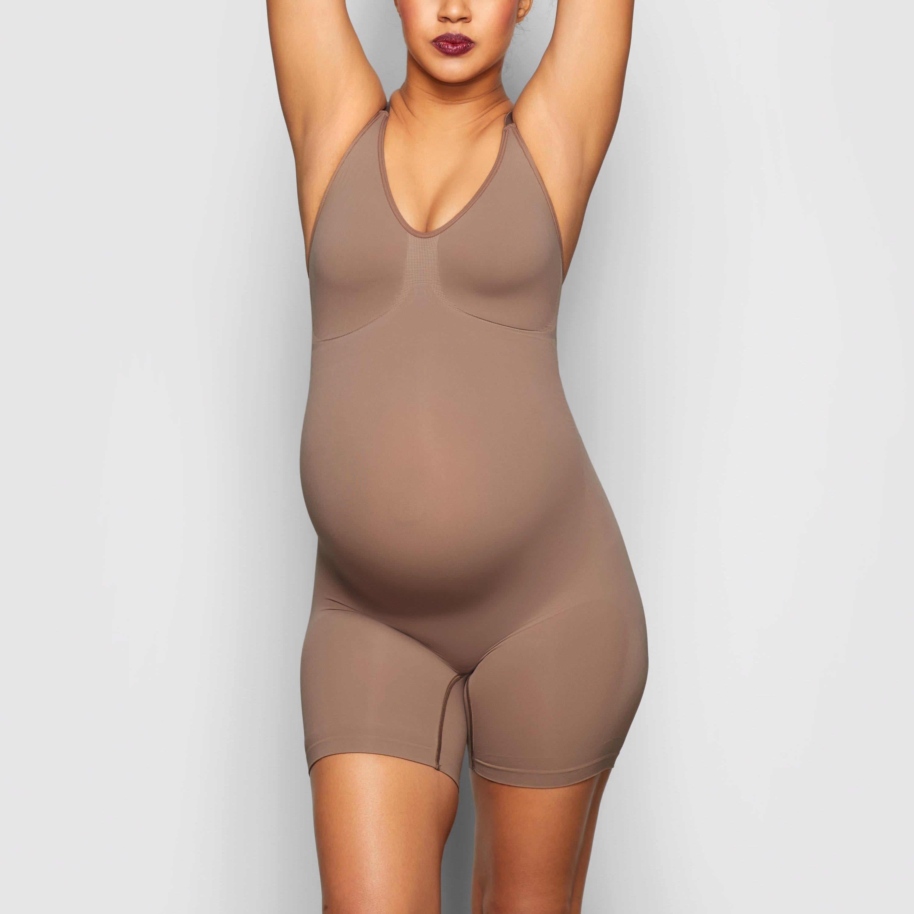 Skims Maternity Sculpting Bodysuit Mid Thigh in Brown Lyst