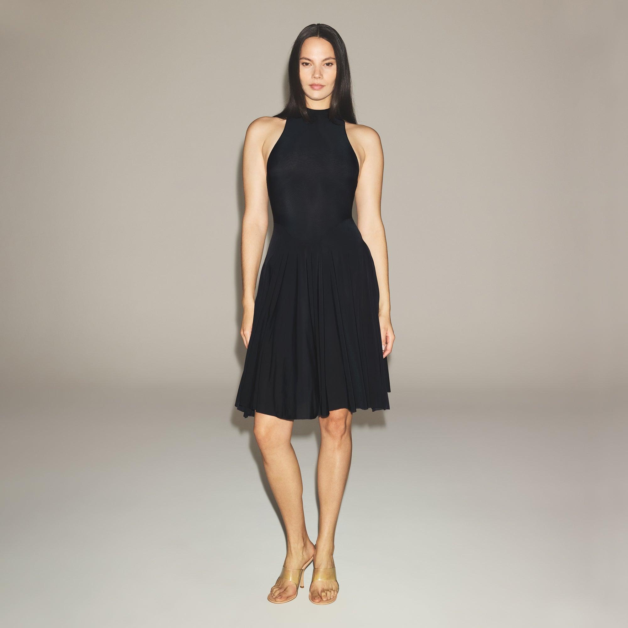 Skims High Neck Midi Dress in Black | Lyst