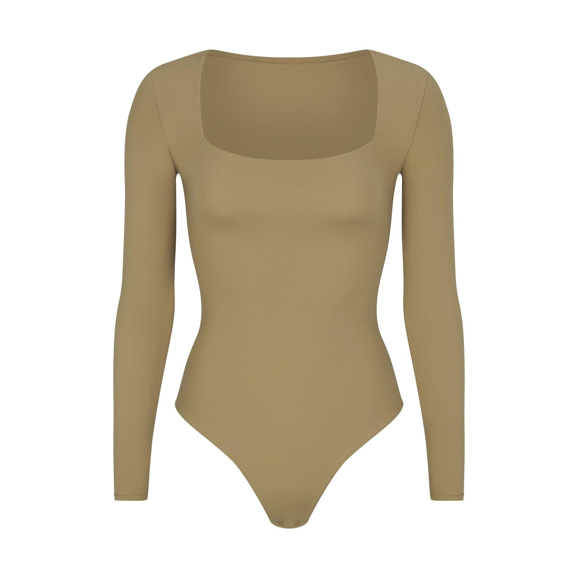 SKIMS - The Body Basics Square Neck Bodysuit in Marble —