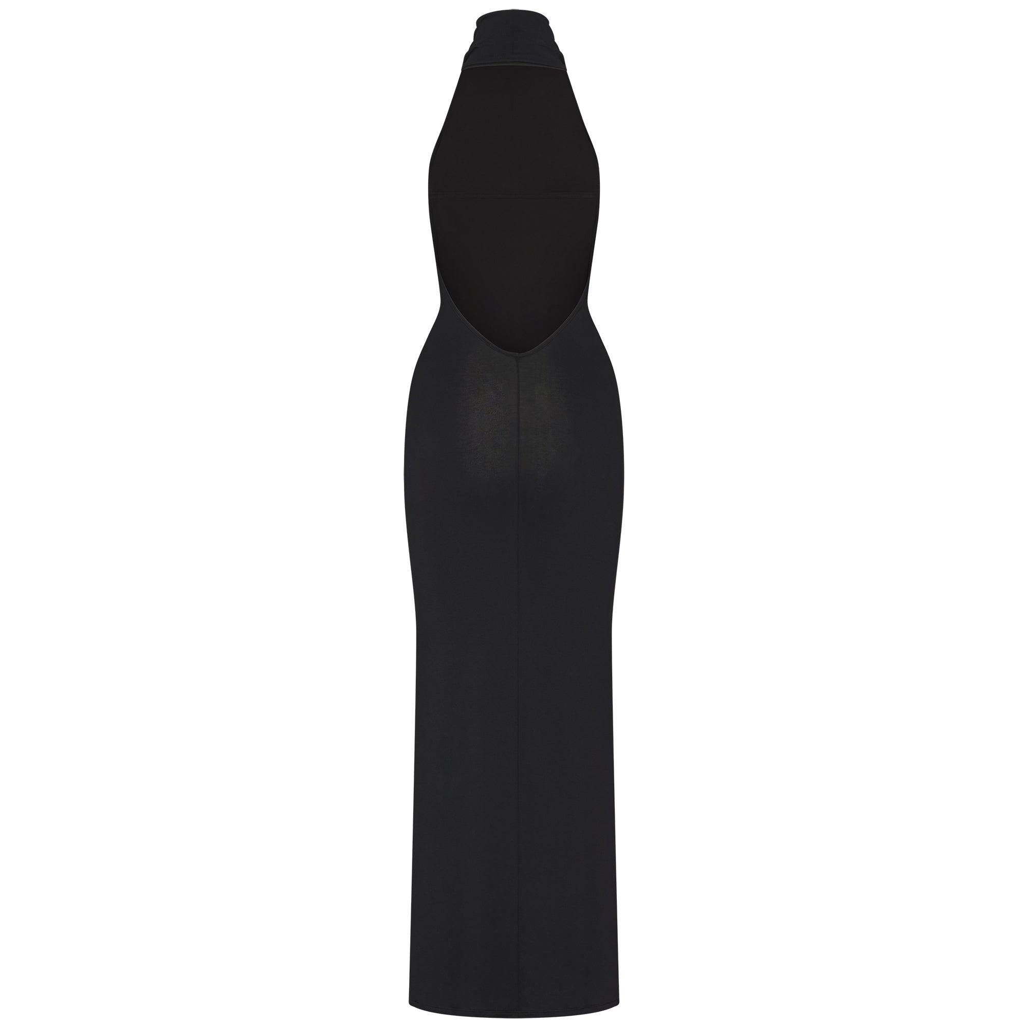 white halter open back dress Eliana Open Back Maxi Dress main image 1