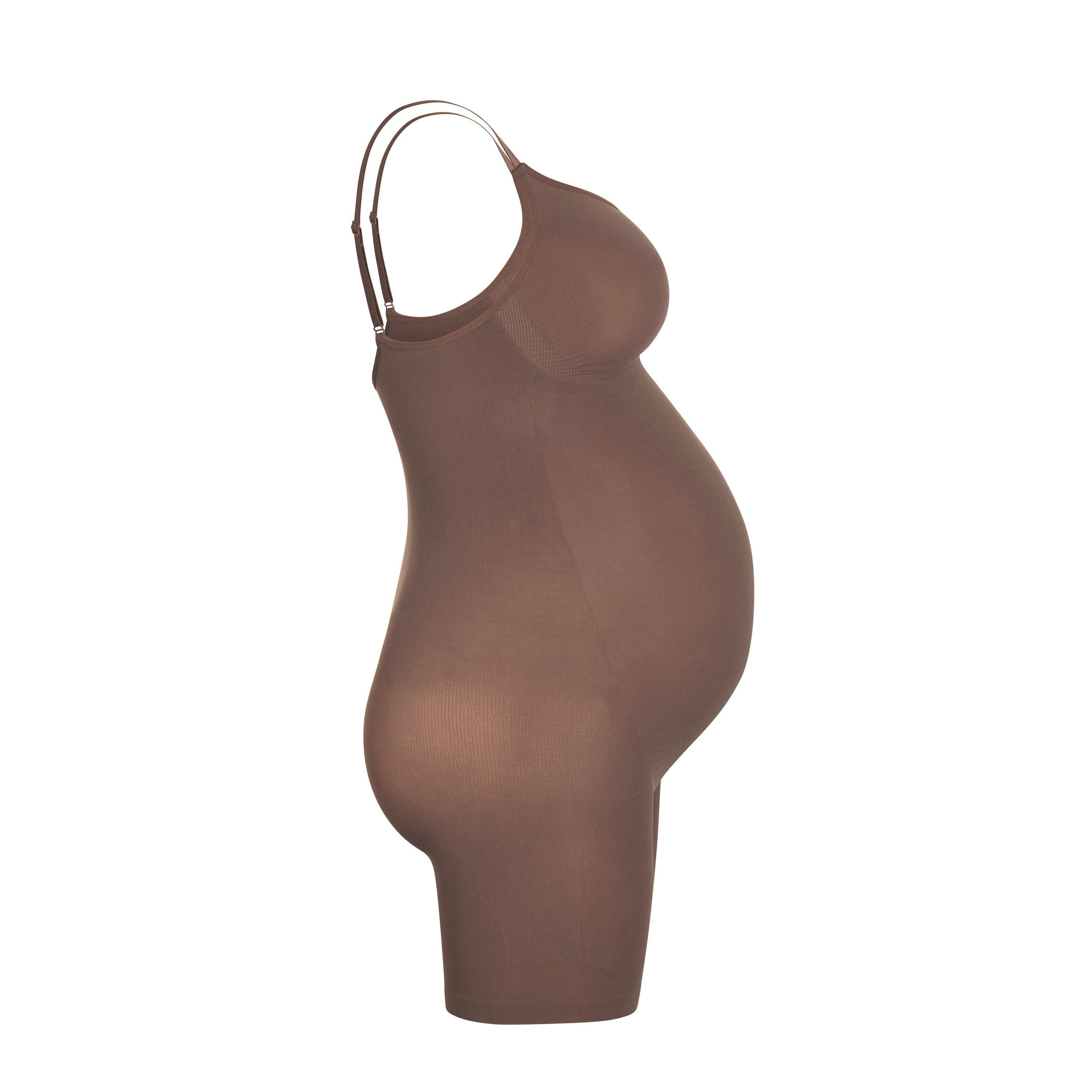 Skims Maternity Sculpting Bodysuit Mid Thigh in Brown Lyst