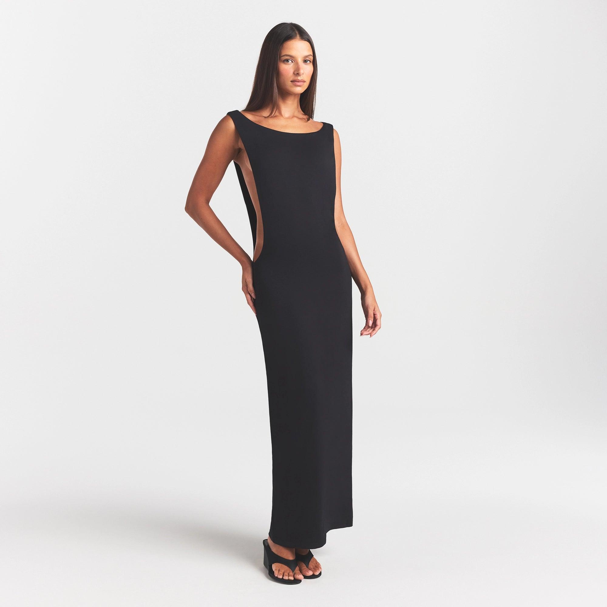 Skims Cut Out Long Dress in Black