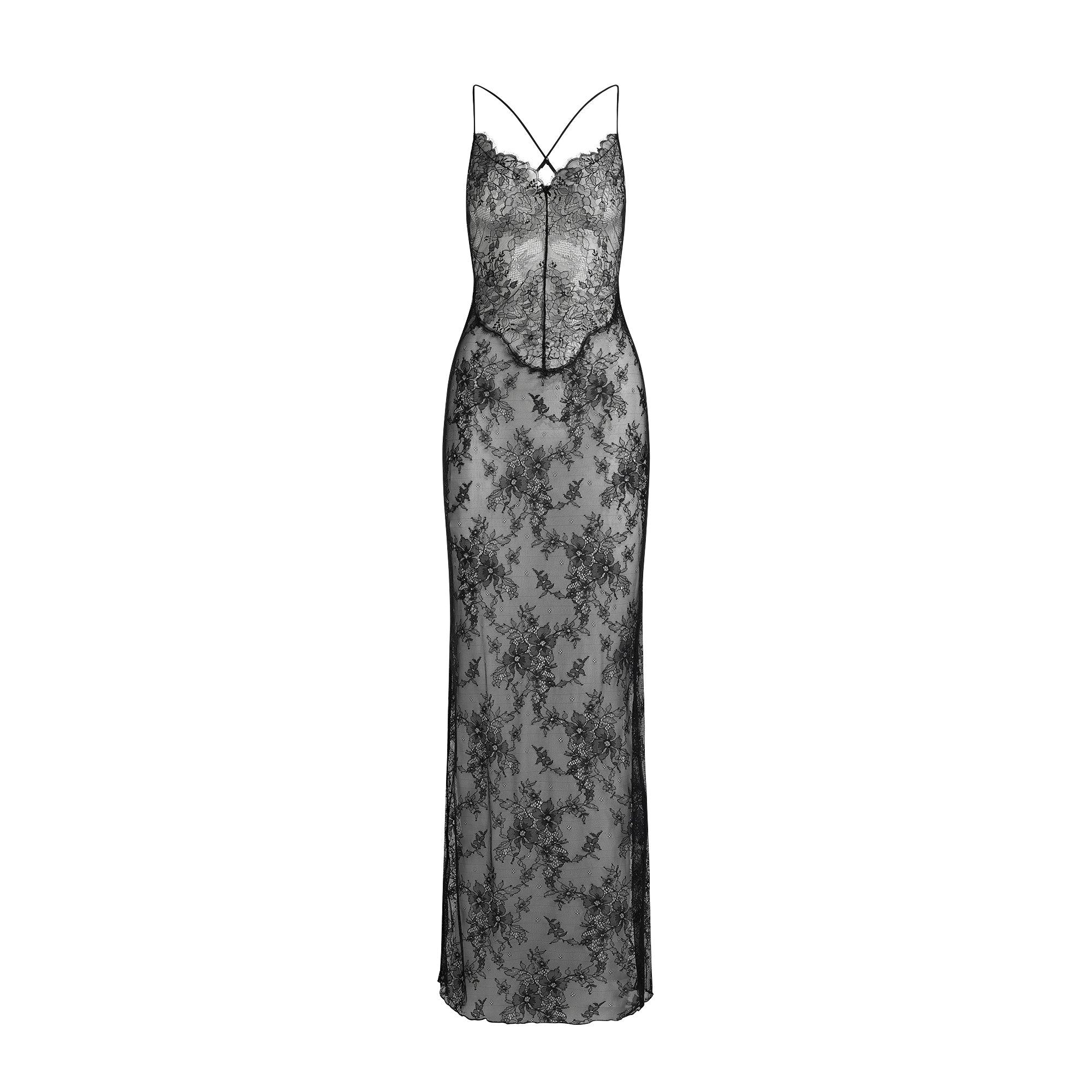 Skims Low Back Long Dress in Gray | Lyst Skims Low Back Long Dress in Gray | Lyst
