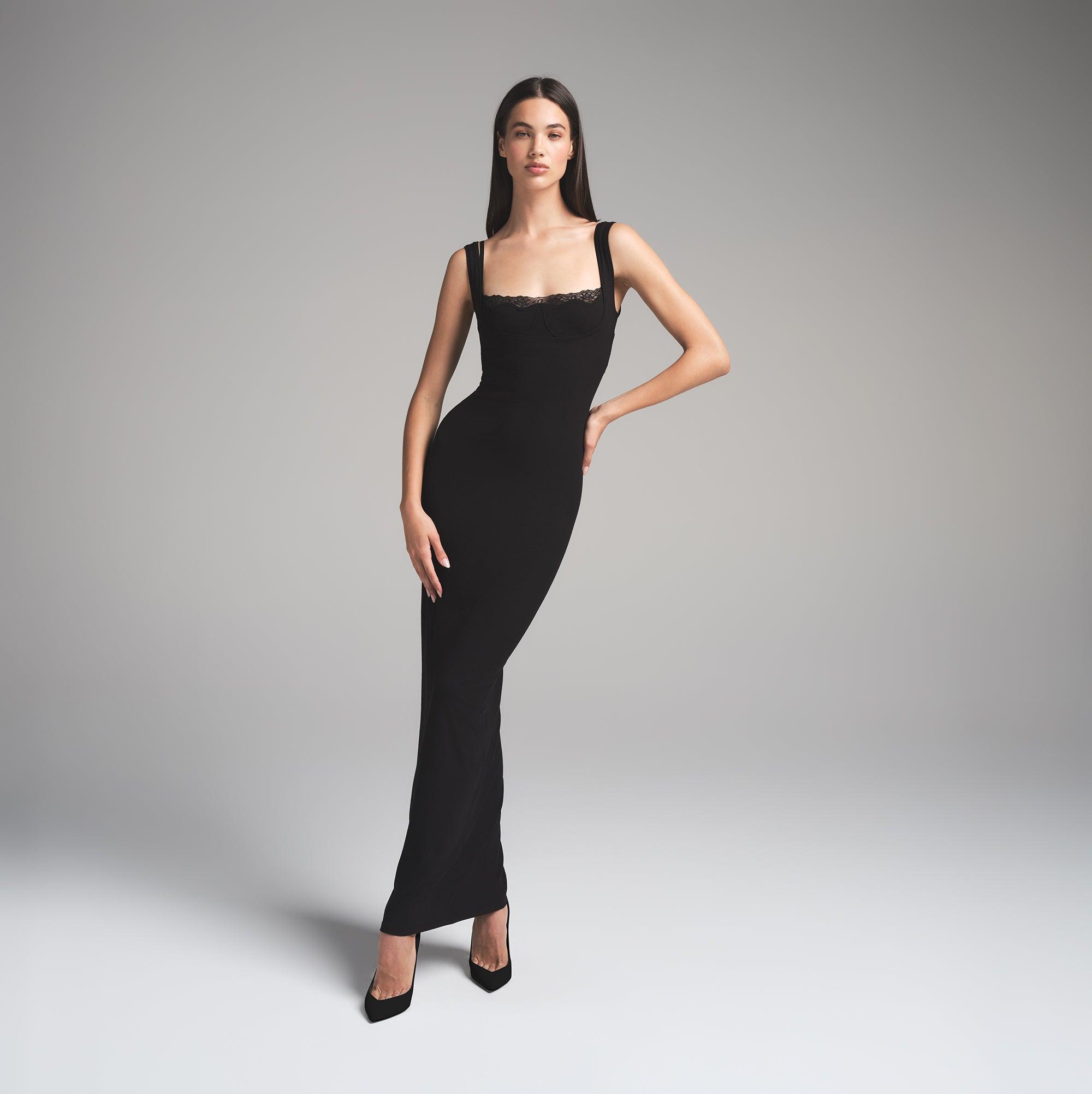 skims maxi dress with bralette