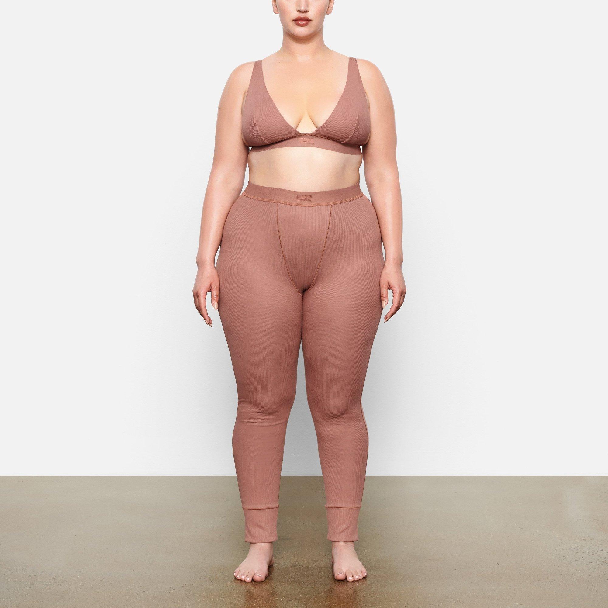 Skims Cotton Rib LEGGING in Rose Clay 