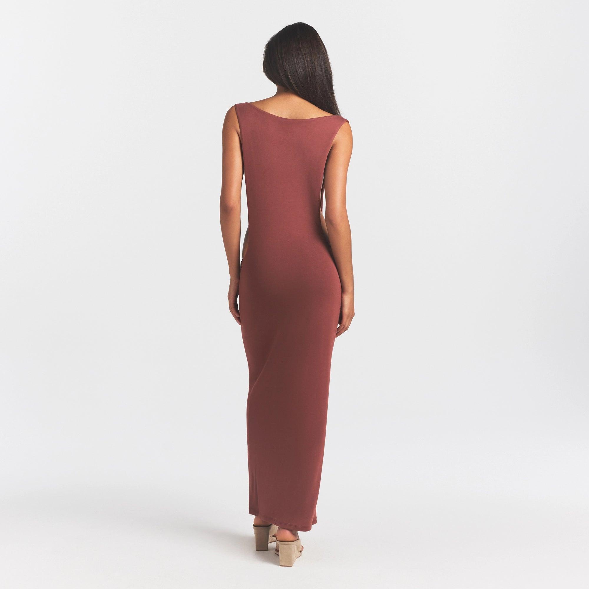 strapless open back dress Red Gingham Polka Dot Sleeveless Dress - Maxi Dresses