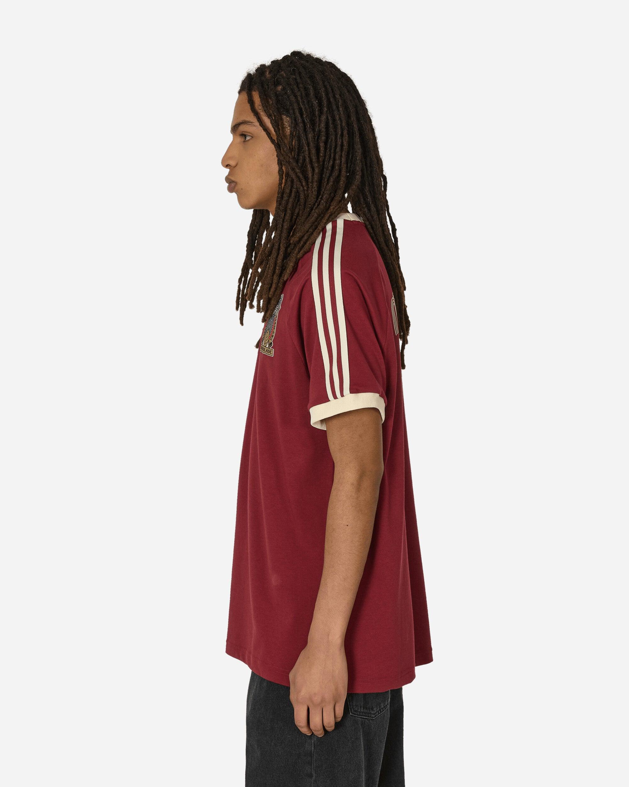 adidas 3 stripe shirt maroon