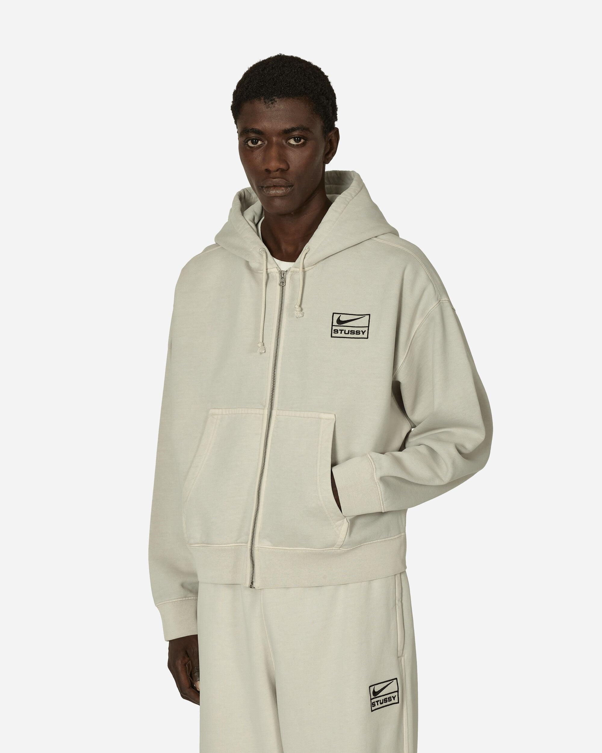 Nike Stüssy Full-Zip Fleece Hoodie Light Bone in White for