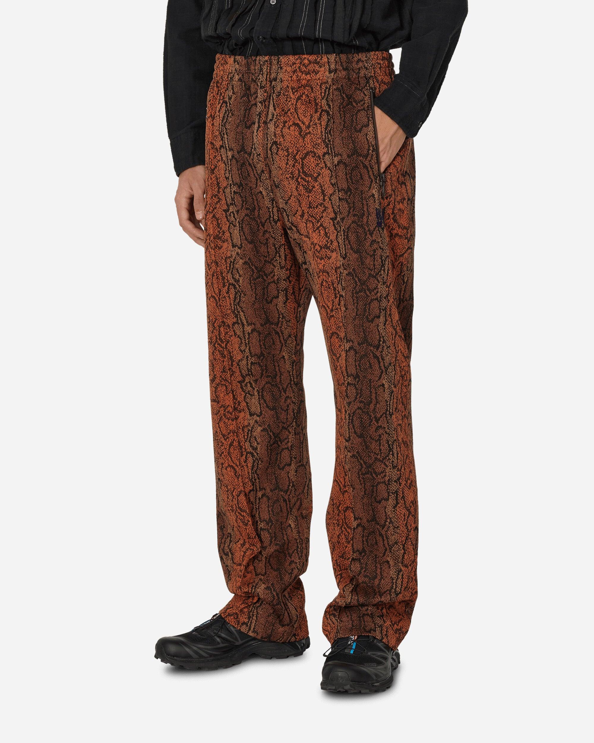 Needles Poly Smooth Track Pants Jacquard Python in Brown for Men