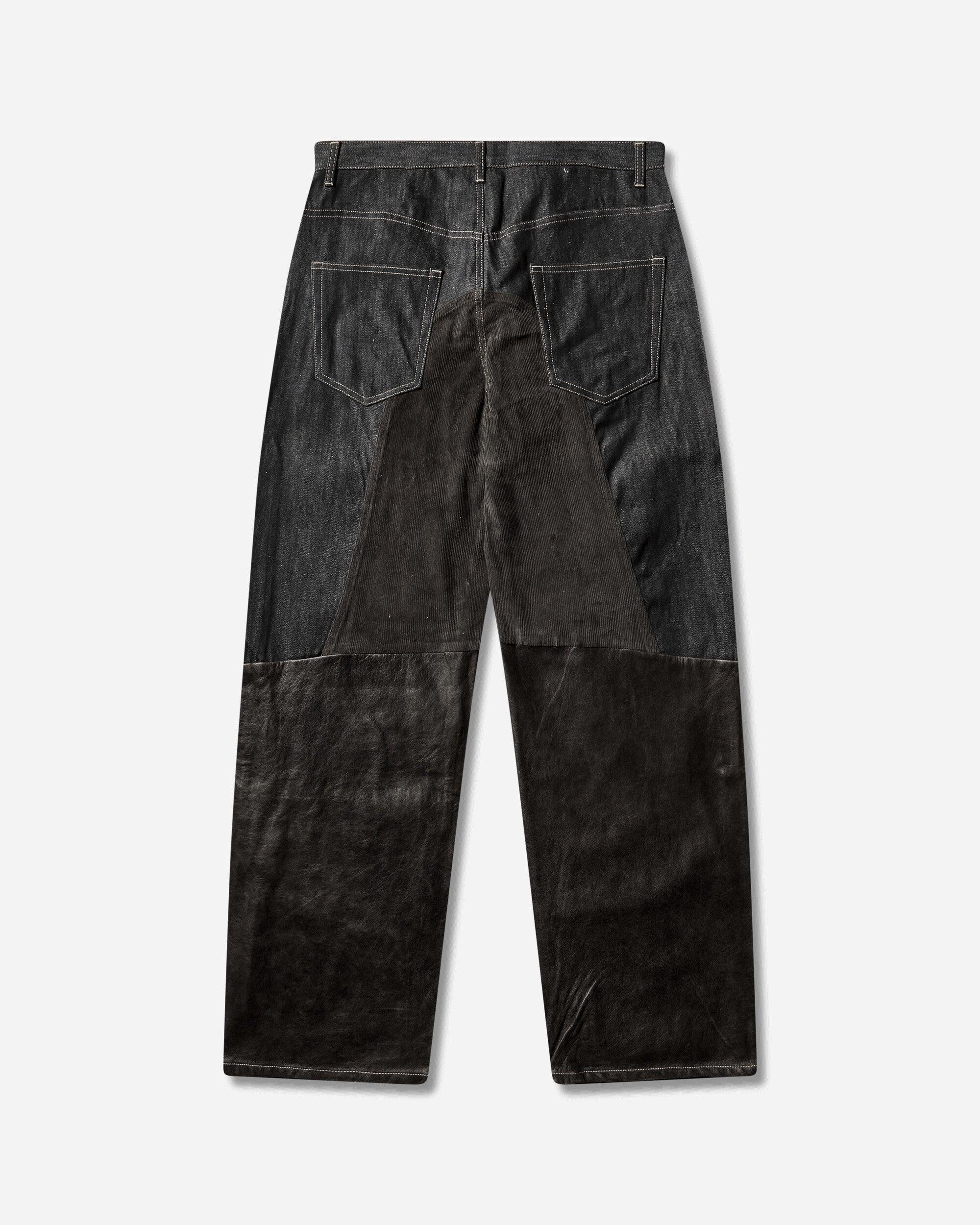 protocol index デニム Protocol Index Men S Paneled Hybrid Denim Pants Indigo / Leather