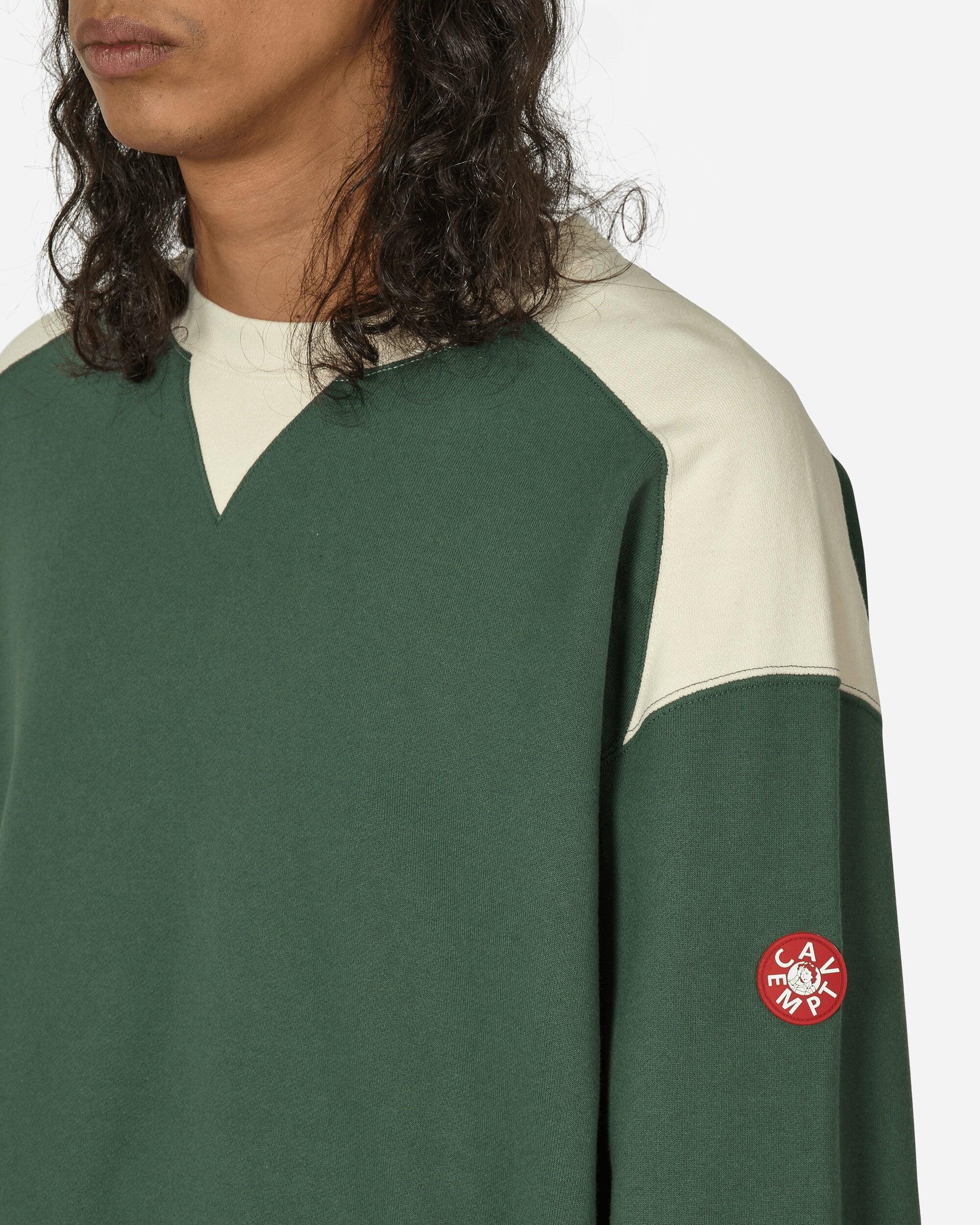 C.E CAVEMPT シーイー PANEL SHOULDER CREWNECK Cav Empt Panel Shoulder Crewneck Sweatshirt in Green for Men