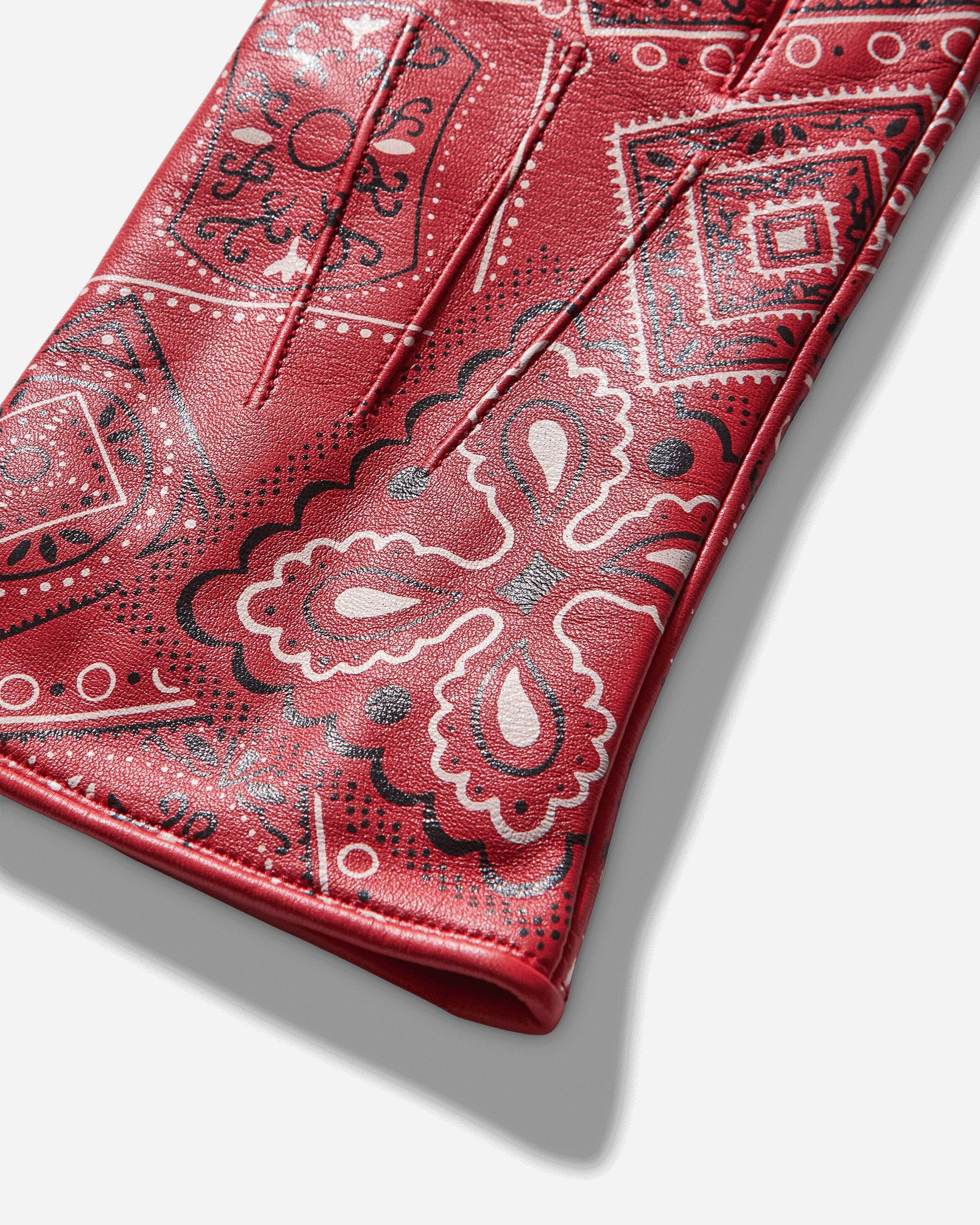 Kapital Leather Cookie Bandana Gloves in Red for Men | Lyst